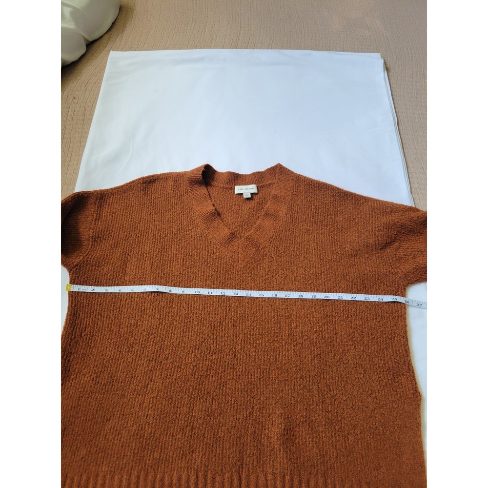 Free Assembly V-Neck Women's Sweater Knit Long Sleeves Orange/ Rust Size XL - Picture 8 of 11